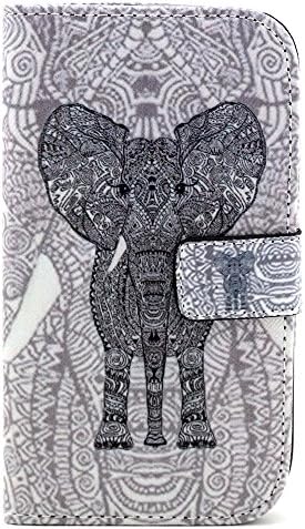 I9060 Case,I9082 Case,Galaxy Grand Neo I9060 Case,IVY [ Tooth Elephant ] - Synthetic Leather Flip With Support Stents Wallet Card TPU Case Cover Skin For Samsung Galaxy Grand Neo I9060 / Samsung Galaxy Grand Duos i9082