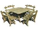42" x 4' Treated Pine Wide Picnic Table with Hearts and Backs
