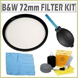 B+W 72mm UV Haze 010 MRC Multi-Resistant Coating Glass Lens Filter + Accessory Kit