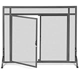 Pilgrim Iron Fireplace Screen Door-Burnished Bronze