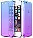 iPhone 6s Plus Case,CLONG iPhone 6 6s Plus Cover Colorful Clear Shell Slim Case Translucent Impact Resistant Flexible TPU Soft Bumper Case Protective Shell for iPhone 6/6S Plus 5.5 inch(Blue&Purple)