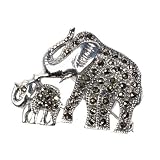 STERLING SILVER BROOCH 25X32mm - Marcasite