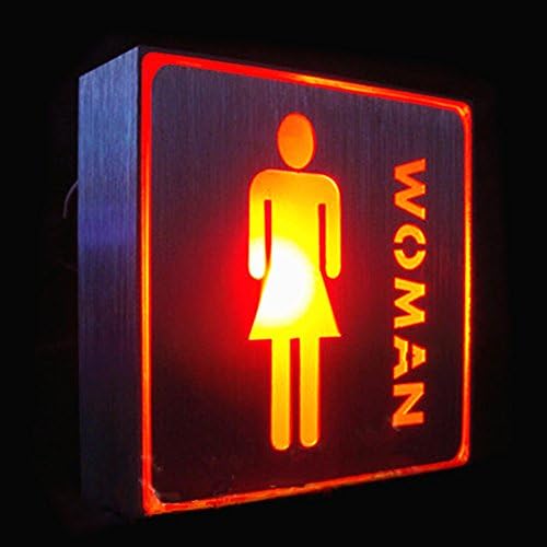 TeiLei Exquisite Aluminum Box Energy-saving LED Sign Light, Indicator Exit/Welcome/Wifi/No Smoking/Toilet LED Sign Decorative Lighting for Home/Office/Store/Cafe (Woman)