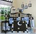 GEENNY Designs Brown Blue Star & Moon 13-PCS CRIB BEDDING SET