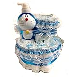 おむつケーキパンパースＭサイズ 出産祝い男の子オムツケーキ　ドラえもんシャンプーボトルとバスタオル付