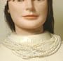 Multi Strand Small Simulated Ivory Pearl and Other Beads Short Chain Necklace and Earrings for Women and Teens