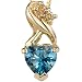 Exclusive and Elegant 1.04 cts Heart Shape London Topaz Diamond Pendant 14Kt Yellow Gold