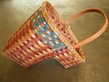 Woven Wicker Stair Step Basket w/Handle Large size