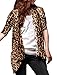 Allegra K Women Leopard Long Sleeve Open Front Boyfriend Cardigan