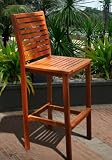 Dartmoor Teak Pub Chair (Natural Wood) (48H x 18W x 21D)