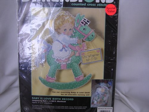 Baby Is Love Birth Record Counted Cross Stitch 