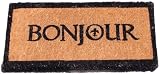 Bonjour Black edged French wording heavy coir doormat 27 by 12 inches