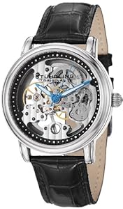 Stuhrling Original Men's 458G.33152SET Classic Delphi Mechanical Skeleton Silver Dial Watch Set