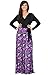 KOH KOH Women's Cross Over Long Sleeve Wrap Elegant Cocktail Maxi Dress - X-Large - Black and Purple