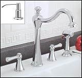 Chrome Kitchen Faucet with Sprayer and Soap Pump - Two Lever Handled