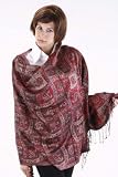 SUPREME SILK JAMAVAR PAISLEY FLOWERS PATTERNS SHAWL / STOLE / WRAP / SCARF 28x78