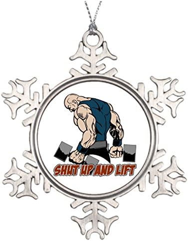 ZiZZa Personalised Christmas Tree Decoration Shut Up and Lift Weightlifter Stained Glass Christmas Snowflake Ornaments