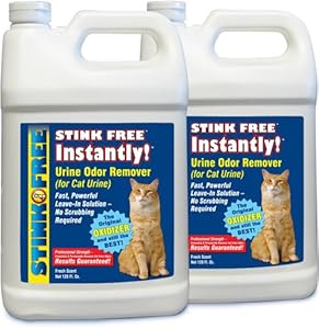 STINK FREE Instantly Urine Odor Remover for Cat Urine, 2 128-Oz (2 1-Gallon Jugs)