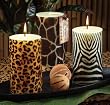 Safari Wild Animal Print Giraffe Print Pillar Candle