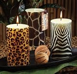 Safari Wild Animal Print Giraffe Print Pillar Candle