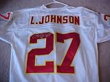Larry Johnson Hand Signed Autographed Authentic Reebok Kansas City Chiefs Jersey