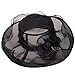 Vbiger Women's Summer Flat Large Wide Brim Gauze Kentucky Derby Sun Hat (Black)