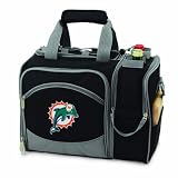 NFL Miami Dolphins Malibu Insulated Shoulder Pack with Deluxe Picnic Service for Two