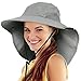 Safari Sun Hats for Women Fishing Hiking Cap with Neck Flap Wide Brim Hat Grey