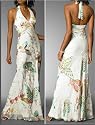 Luxus Seidenkleid im Butterfly Design weiss