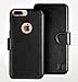 LUPA Wallet case for iPhone 7 Plus, Durable and Slim, Lightweight, Magnetic Closure, Faux Leather, Black