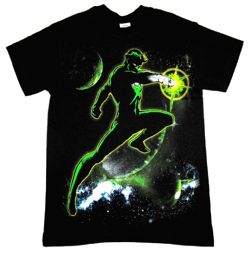  Green Lantern DC Comics Super Hero Silhouette Deep Space Comic Book T-Shirt Tee