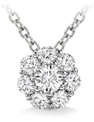 1.00 ct Ladies Round Cut Diamond Pendant / Necklace in 14 kt White Gold