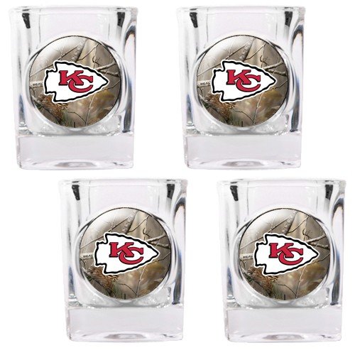 NFL Kansas City Chiefs Open Field Four Piece Square Shot Glass Set