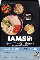IAMS Sensitive Naturals Adult Ocean Fish and Rice Recipe Dry Dog Food 17.2 Pounds
