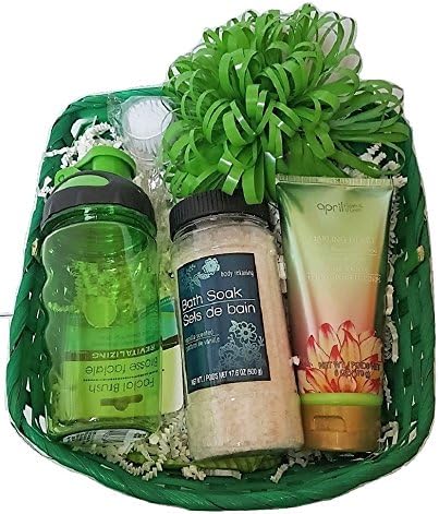 Mother's Day Gift Basket Bundle Set Green April Bath &amp; Shower Scented Body Lotion Bath &amp; Body Works 1201