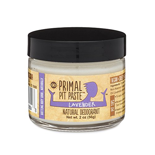 Primal Pit Paste Deodorant, 100% Natural, Aluminum, Paraben Free, No Added Fragrances, Lavender, 2 oz.