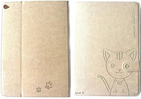 "Hello Deere" "Leiers Domi Cat" Series Wallet Style Soft Cover for iPad Air 2/iPad 6 (Gold Ipad6-DMM-C03)