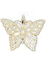 Dazzlers Solid 14k Gold Butterfly Charm Pendant Available in three colors from jewelsberry (weights: 1.2 grams only)