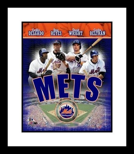 Carlos Delgado, Jose Reyes, Carlos Beltran and David Wright Framed 8x10 Photo - New York Mets 2007 B