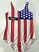 Oyanus Women's USA American Flag One Piece Crewneck Bikini Monokini Swimsuit Swimwear