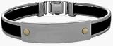 Men's Bangle Style Steel & 18 Karat Gold Bracelet