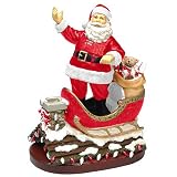 Nebraska Cornhuskers NCAA Rooftop Santa Figurine by The Memory Company