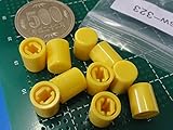 円柱スイッチキャップ＜φ8mm　高さ10.5mm 黄色　まるみあり＞10個＜1sw-323＞