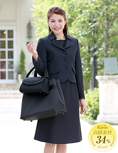 【お受験スーツ】お母様用 紺 テーラード２段衿アンサンブル NK-1003[3~21号]