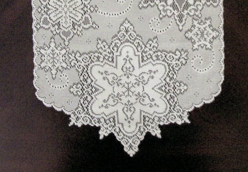"ABC Products" - Primitive Style ~ Home and Garden - Snow Flake Design - Wall Hanging - Lace Flag - Use Indoor or Outdoor (White Color Thread - With Elgent Design Background++ Made in America)