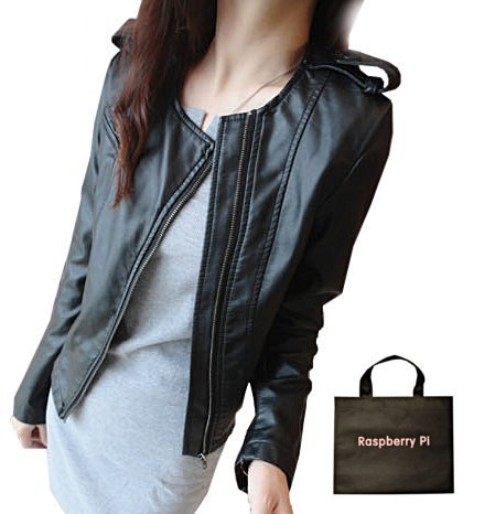 (ラズベリーパイ)RaspberryPi レディース ジャケット カジュアル ブラック S M L XL オリジナルエコバッグセット dr88rp