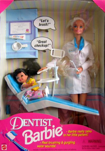 51%2BZydDh2WL Barbie   Dentist Barbie Doll & Kelly Patient w Real Sounds (1997)