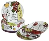Rosanna Wine Country Set of 4 Dessert Plates, Gift-boxed