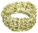 Peridot Stretch Bracelet w/ White Freshwater Cultured Pearls