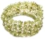 Peridot Stretch Bracelet with White Freshwater Cultured Pearls